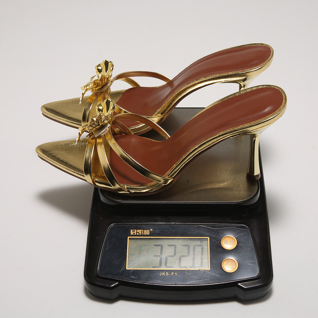 Damen Slingback-Pumps mit filigraner Blumenapplikation und eleganter Absatzhöhe EB