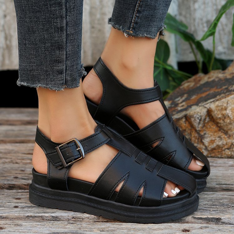 Damen Geschlossene Sandalen mit verstellbarem Riemen EB