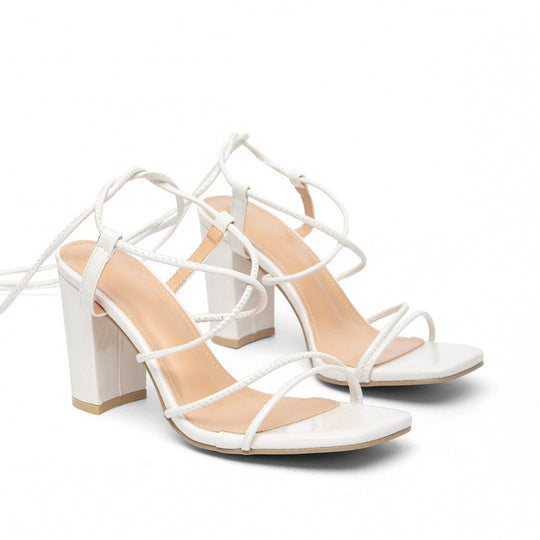 Damen Trendige Riemchen-Sandalen mit verstellbarem Fesselriemen und elegantem Blockabsatz EB