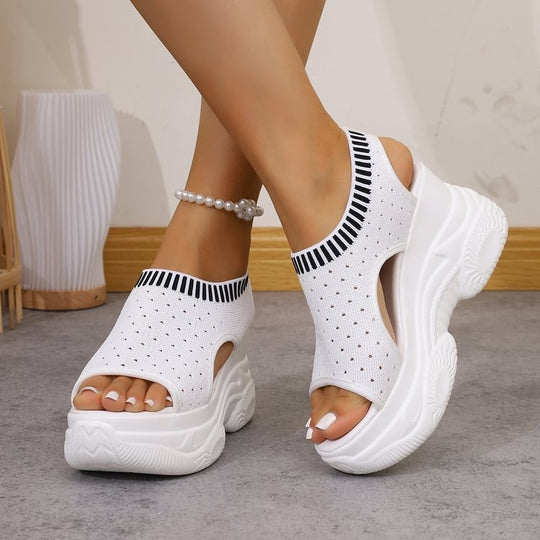 Damen Atmungsaktive Plateau-Sandalen mit offenem Schnitt EB