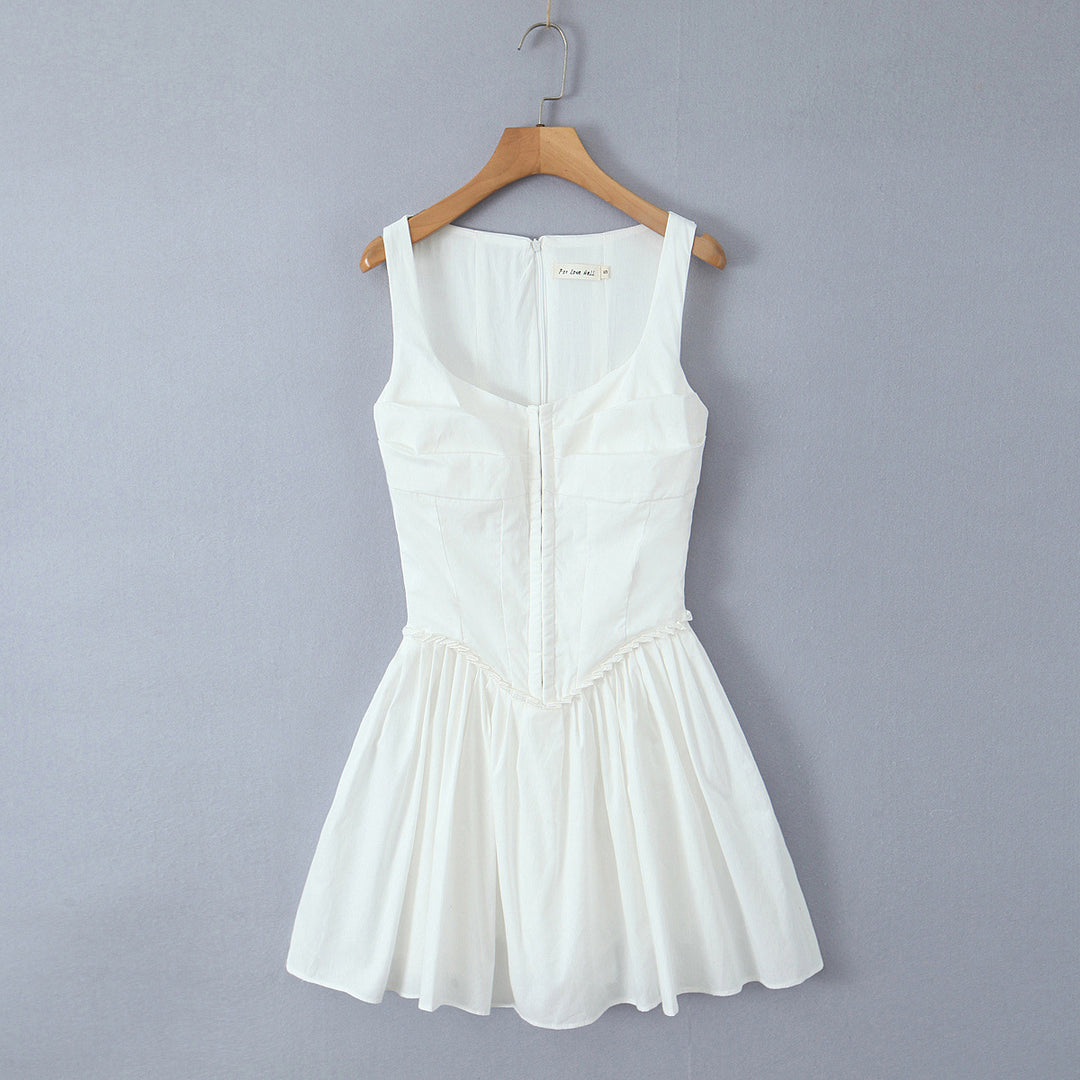 Damen elegantes Kleid mit A-Linien-Schnitt und edlen Rüschendetails EB