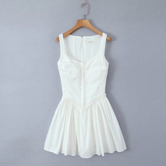 Damen elegantes Kleid mit A-Linien-Schnitt und edlen Rüschendetails EB