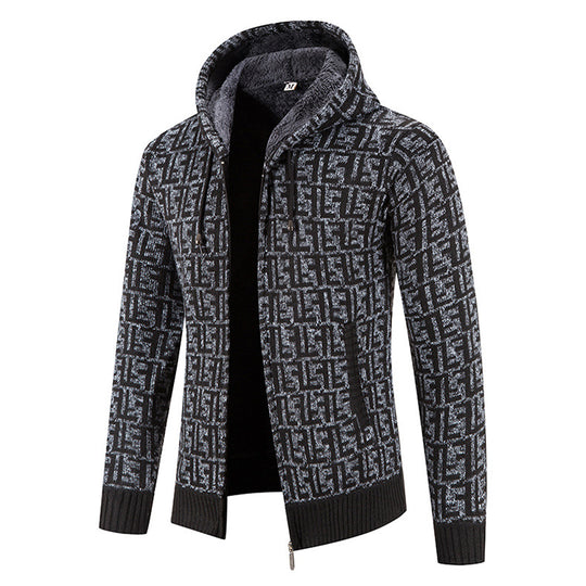 Herren modische Strickjacke mit hochgeschlossenem Kragen EB