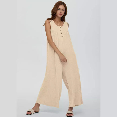 Damen Freizeit-Overall mit tiefem Ausschnitt und praktischen Taschen EB