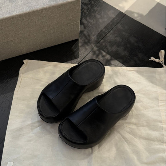 Damen Plateau-Mules mit geschlossener Ferse und modischem Riemendesign EB