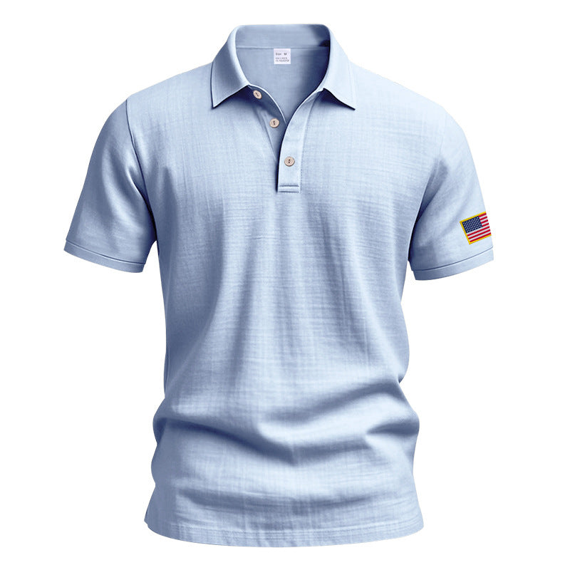 Herren Poloshirt mit strukturiertem Design und Kontrastknopf EB
