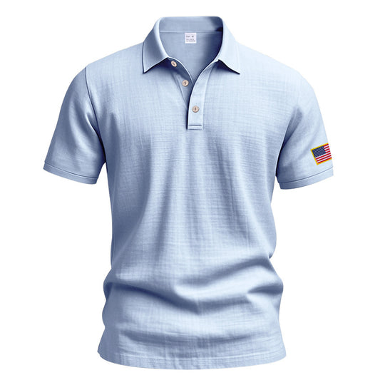 Herren Poloshirt mit strukturiertem Design und Kontrastknopf EB