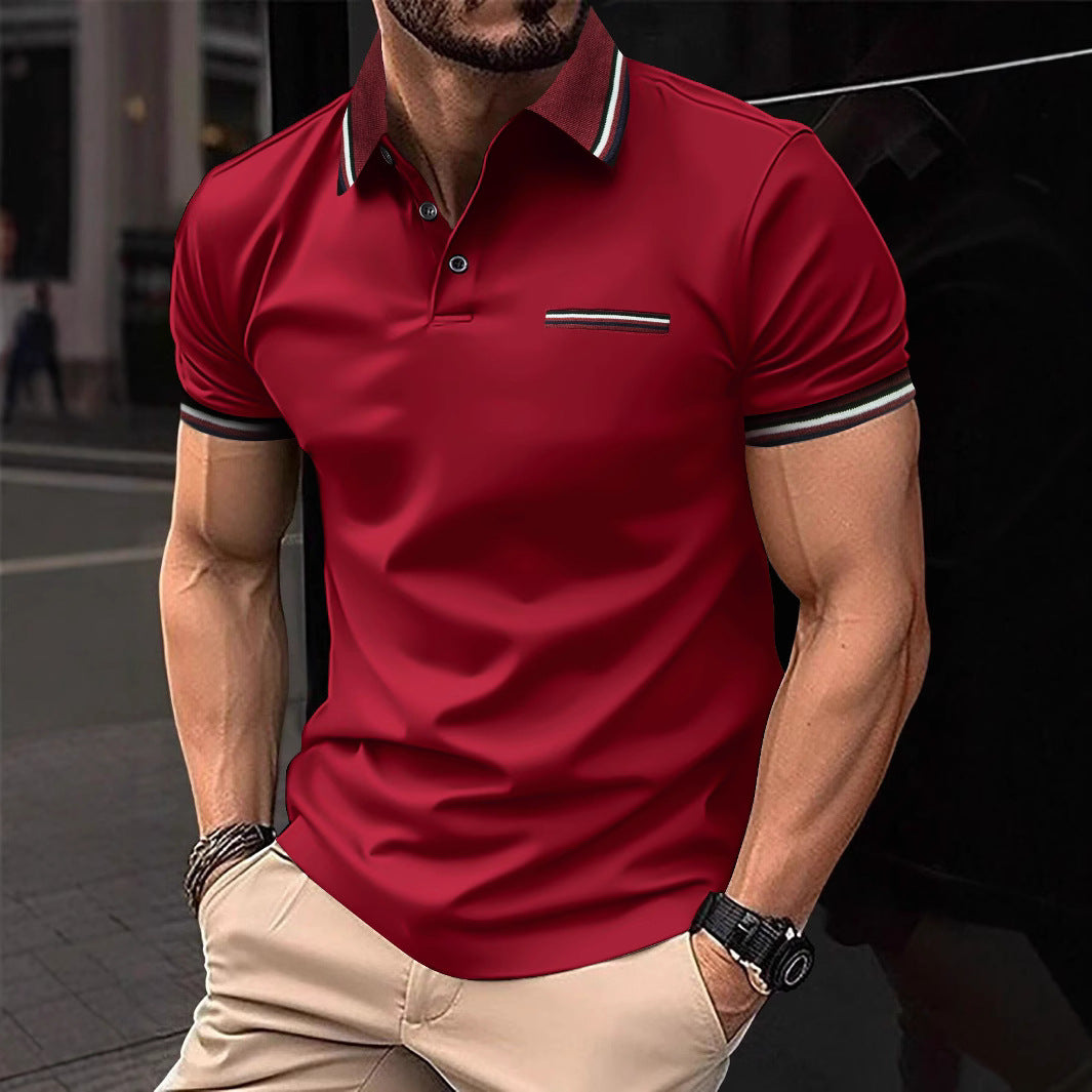 Herren Poloshirt mit kontrastierenden Akzenten und modernem Schnitt EB