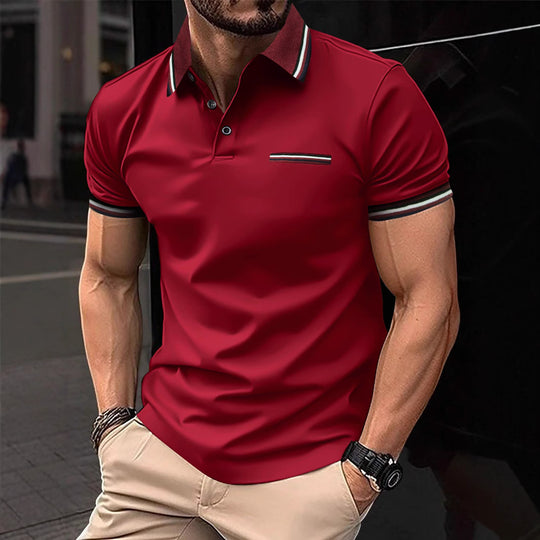 Herren Poloshirt mit kontrastierenden Akzenten und modernem Schnitt EB