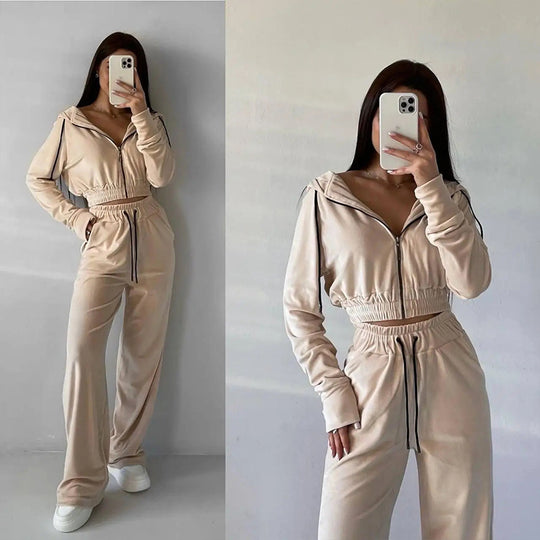 Damen sportliches Samt-Set EB