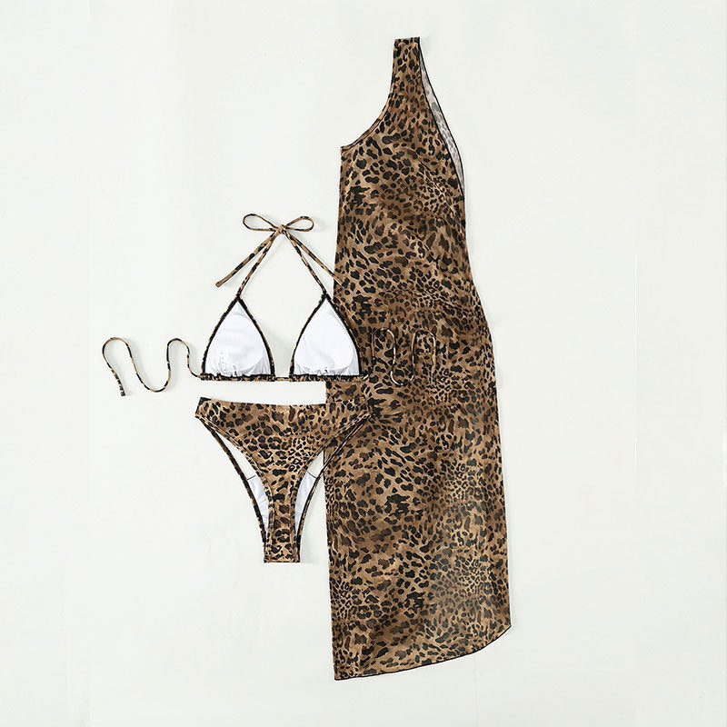 Damen Triangel-Bikini mit transparentem Wickelrock EB
