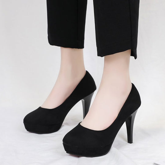 Damen elegante Plateau-Pumps mit komfortablem Sitz und hohem Absatz EB