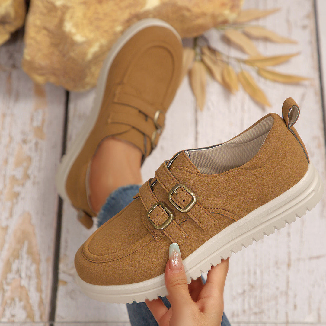 Damen Bequeme Sneakers mit verstellbaren Riemen und dämpfender Sohle EB
