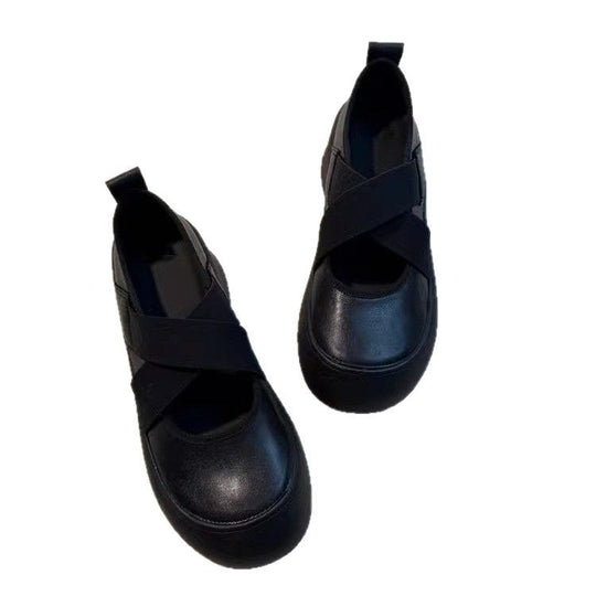 Damen bequeme und stilvolle Ballerina-Schuhe mit elastischem Riemchen EB
