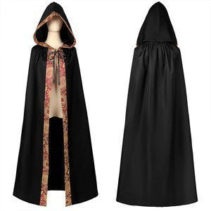 Unisex nan mehrschichtiger Kapuzenumhang mit weitem Fall und Satinbandverschluss Eb