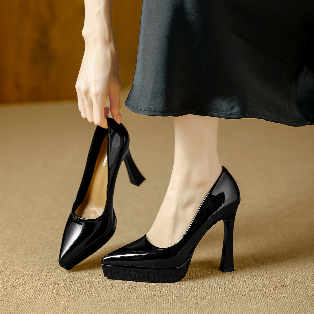 Damen Glamouröse High Heels mit Plateau und spitz zulaufendem Design EB