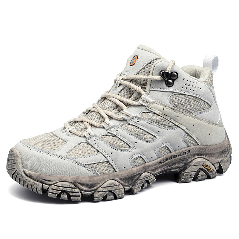 Herren robuste Trekkingstiefel mit wasserdichtem Wildleder‑Mesh, griffiger Offroad‑Profilsohle und verstärkter Zehenkappe EB