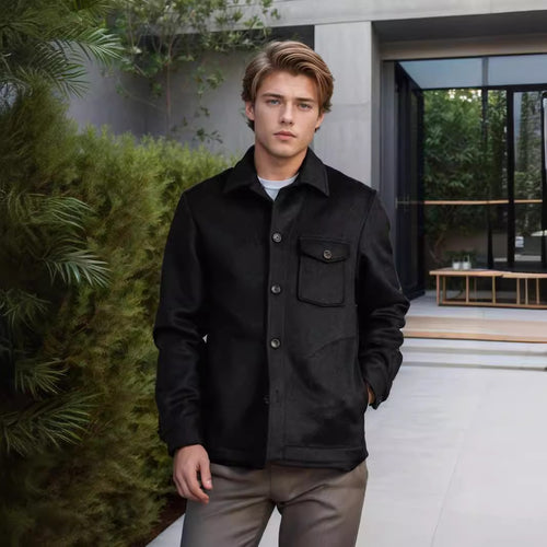 Herren Wolljacke mit praktischem Brusttaschen EB