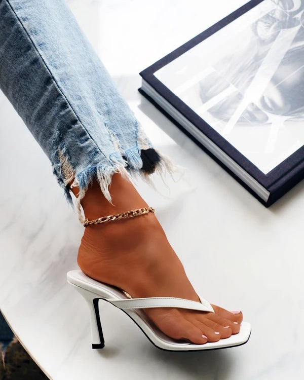 Damen elegante High-Heels mit modischem Kettenverzierung EB