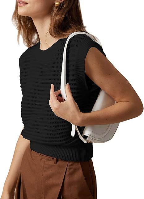 Damen Strickoberteil mit luftiger Struktur und weitem Kragen EB