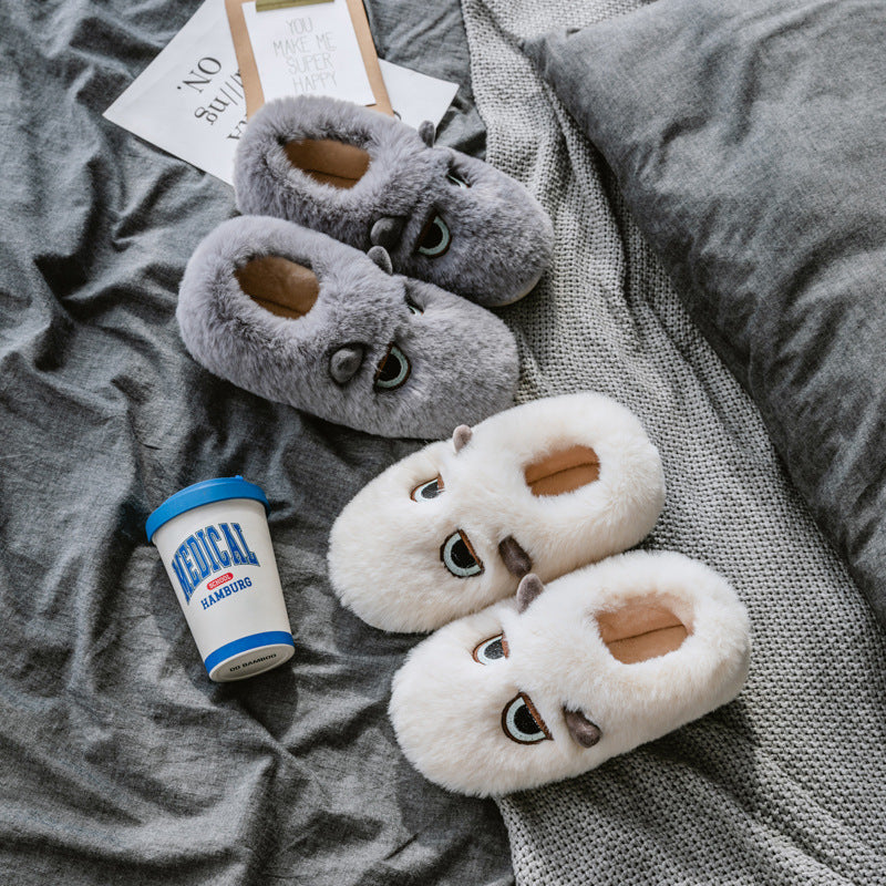 Damen Hausschuhe mit tierischem Motiv und weichem Fleece-Innenfutter EB
