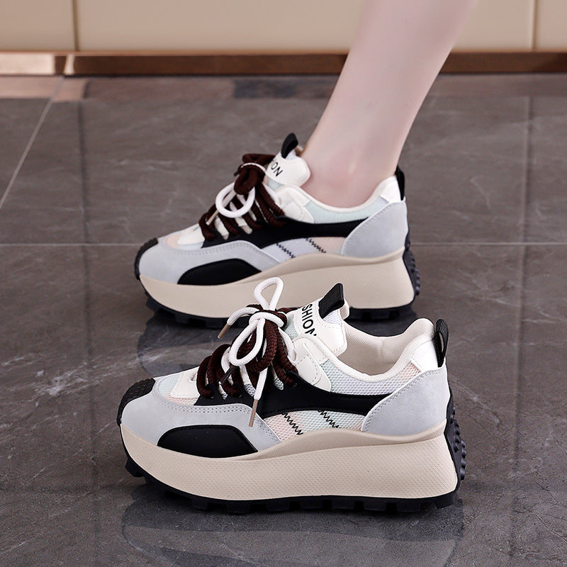 Damen Überdimensionale Plateau Sneakers mit stilvollem Farbverlauf und rutschfester Sohle EB