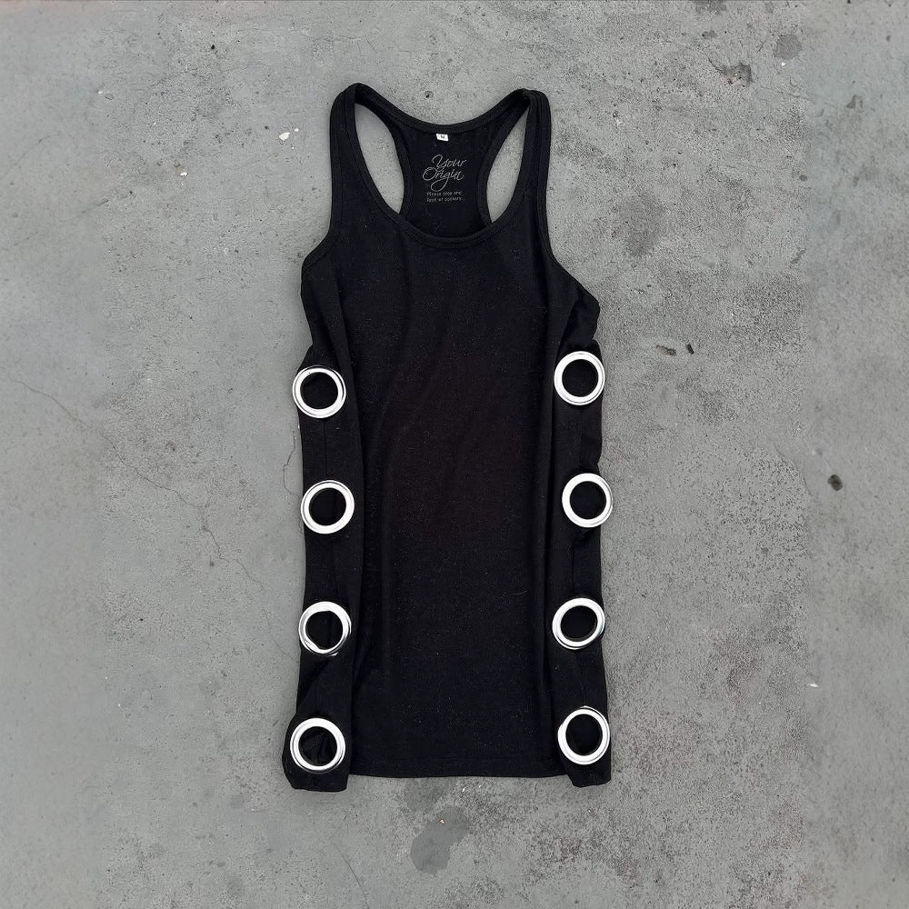 Damen Figurbetontes Minikleid mit metallischen Details EB