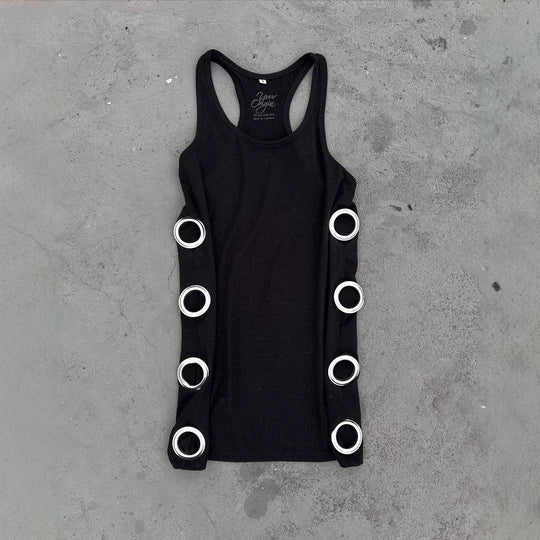 Damen Figurbetontes Minikleid mit metallischen Details EB