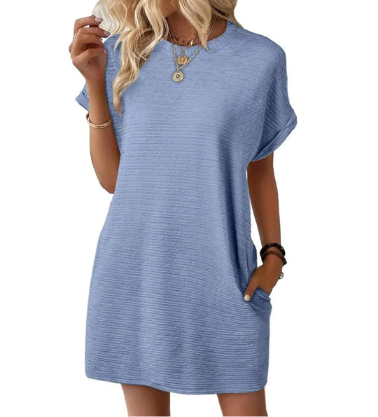 Damen Casual-Kleid mit lässigem Schnitt und praktischen Taschen EB