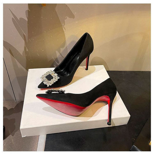 Damen elegante Stiletto-Pumps mit funkelnden Strassverzierungen EB