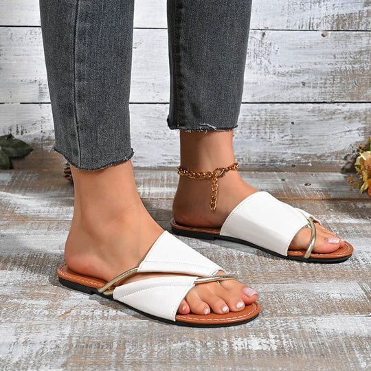 Damen elegante Riemchen-Sandalen mit modischer Zierleiste EB