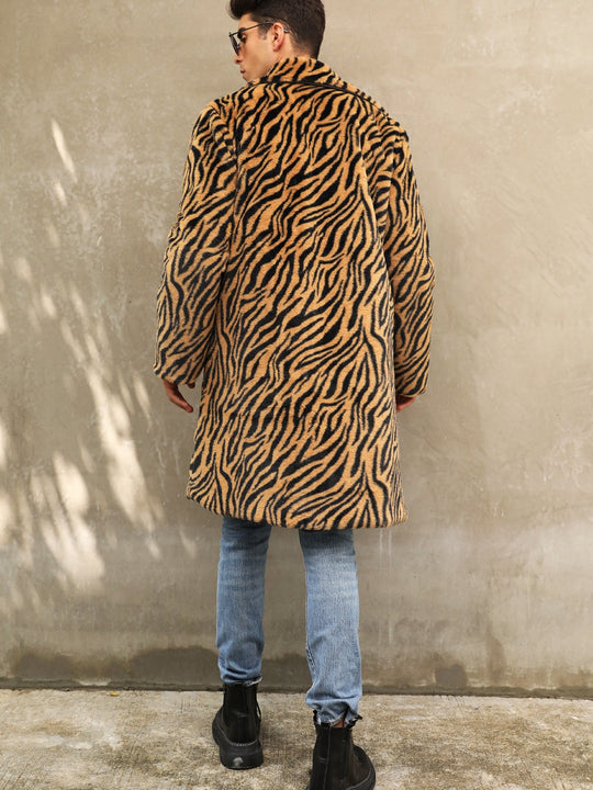 Herren Modischer und bequemer Zebra-Fellmantel EB