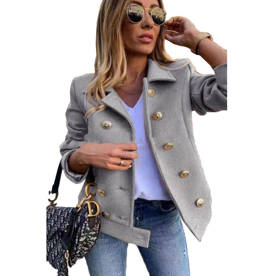 Damen Modischer JACKET mit goldfarbenen Knöpfen und lässigem Schnitt EB