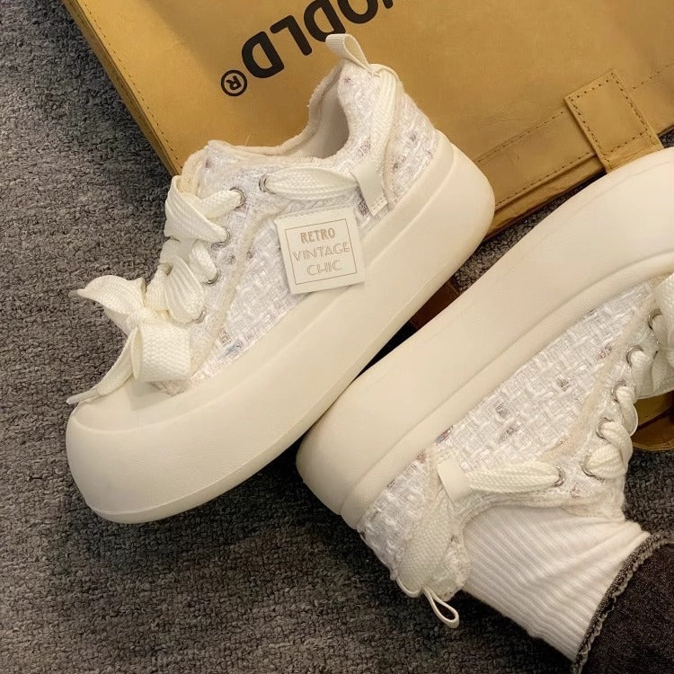 Damen Vintage Sport Sneakers mit komfortabler Gummisohle und weichem Obermaterial EB