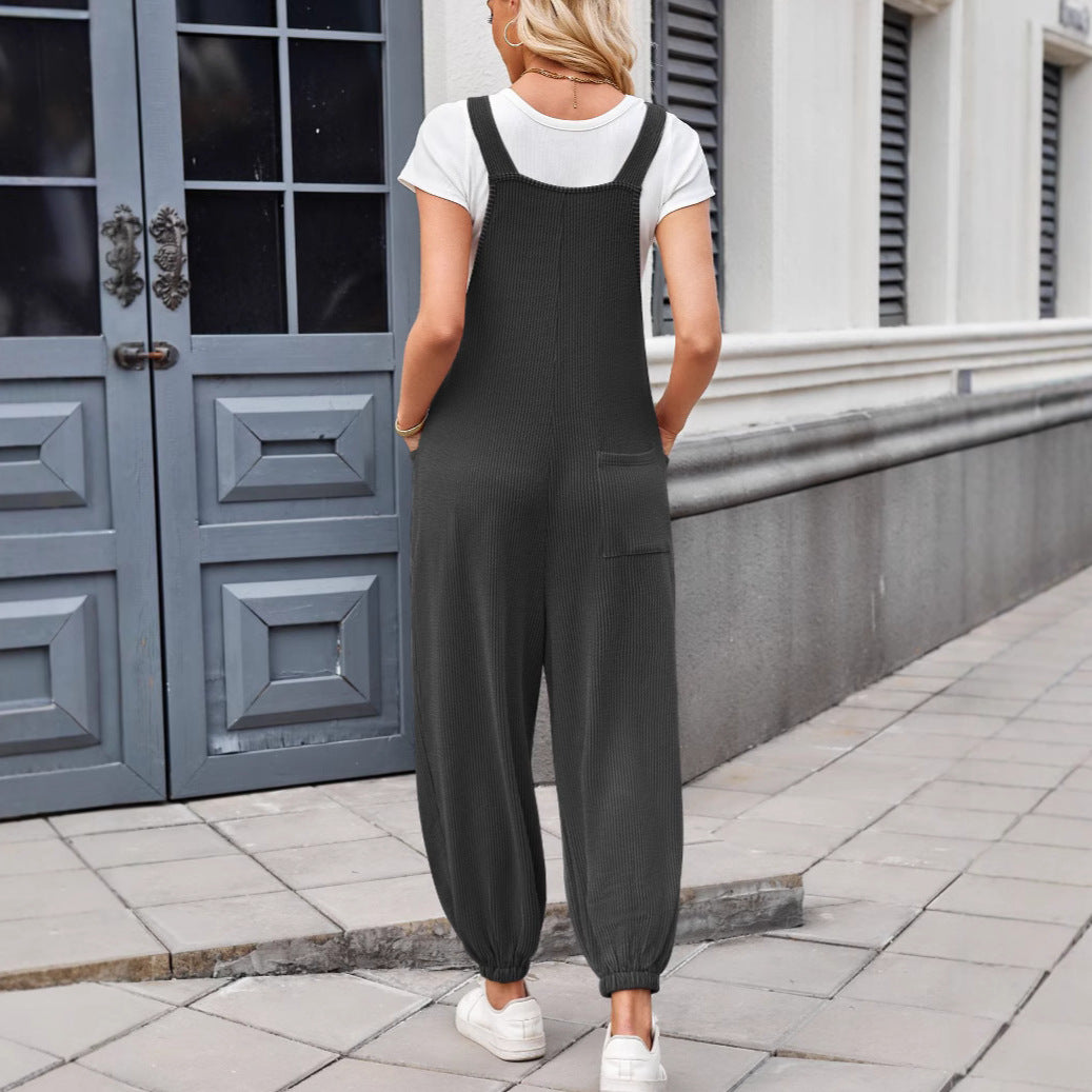 Damen Lässiger Jumpsuit mit praktischen Taschen EB