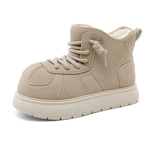 Damen warme hochgeschnittene Sneakers mit kuscheligem Innenfutter EB