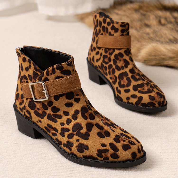 Damen Stiefeletten mit modischem Schnallen-Detail und komfortablem Blockabsatz EB
