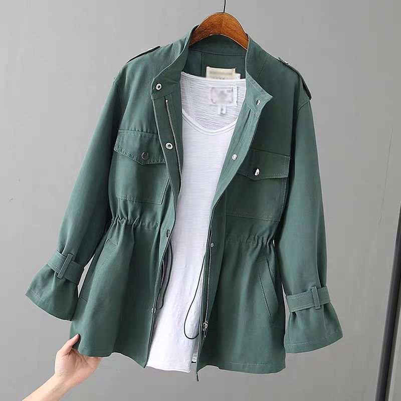 Damen Praktische Freizeitjacke mit verstellbarem Bund und Taschen EB