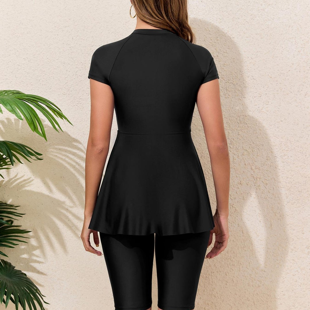 Damen Schwimmkleid mit Reißverschluss und passenden Shorts EB