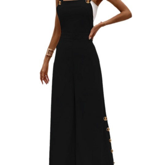 Damen Jumpsuit mit modernen Details und dekorativen Knöpfen EB