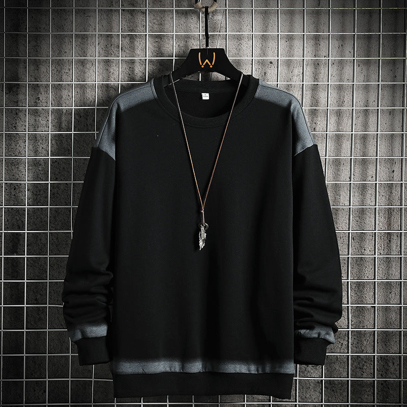 Herren Oversize-Sweatshirt mit Rundhals, kontrastiertem Spray‑Effekt und geripptem Saum EB