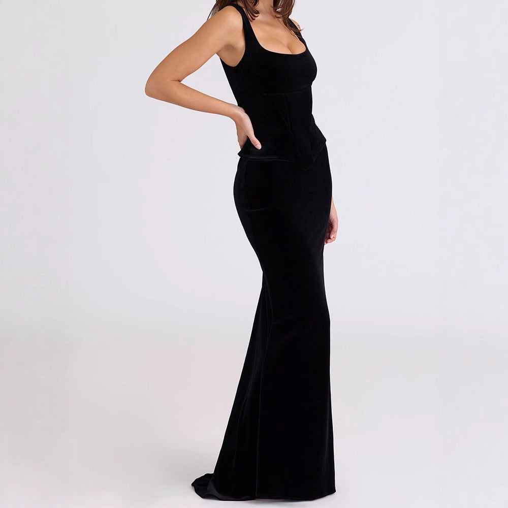 Damen Figurumspielendes Maxikleid mit elegantem Schnitt EB