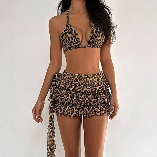 Damen Triangel-Bikini mit voluminösem Wickelrock EB