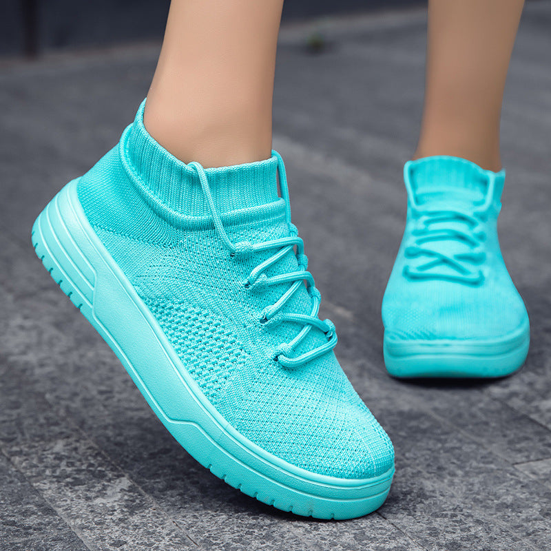 Damen Hohe Sneaker aus atmungsaktivem Strickmaterial EB