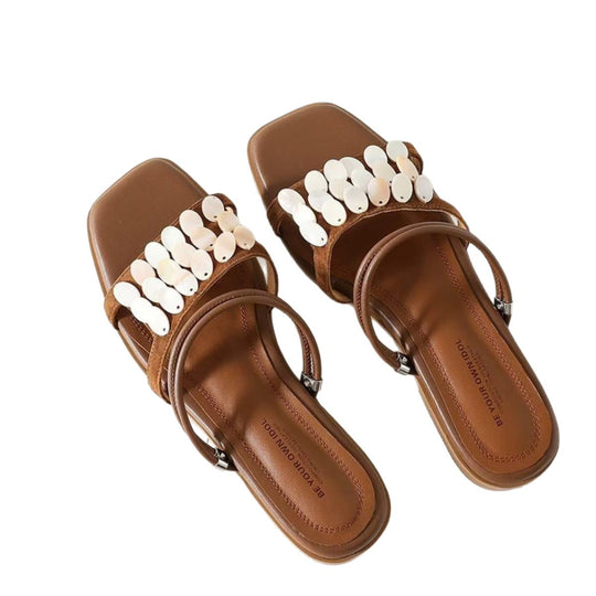 Damen Dekorative Riemchen-Sandalen mit glitternden Pailletten EB