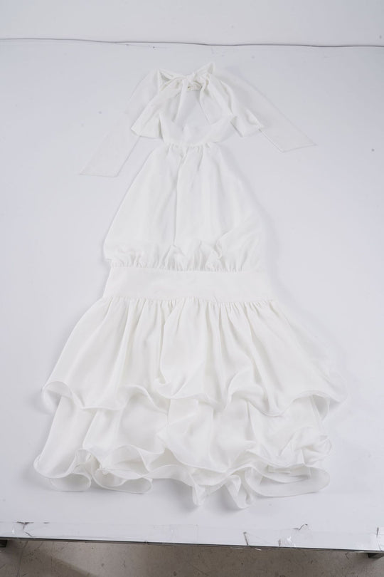 Damen luftiges Wickelkleid mit voluminösem Rock EB