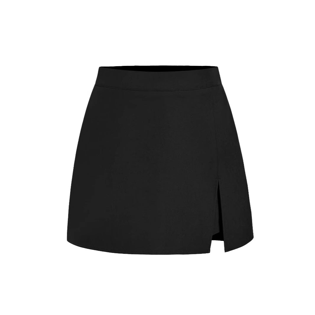 Damen eleganter Kurzrock mit seitlichem Schlitz und hohem Bund EB