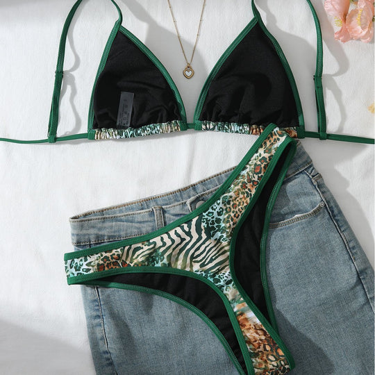 Damen Tiermuster Bikini Set EB