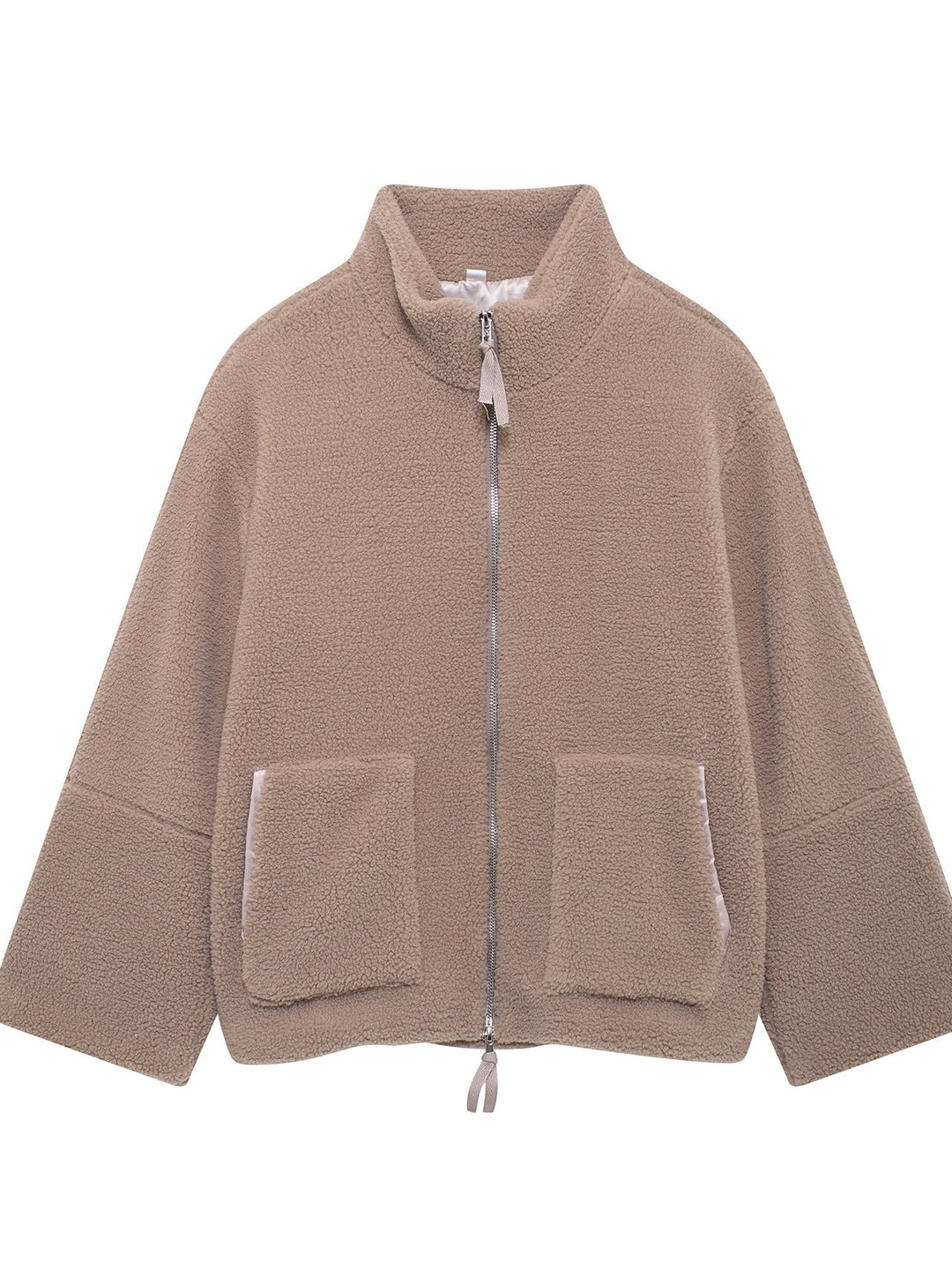 Damen Fleecejacke mit hohem Kragen und praktischen Taschen EB