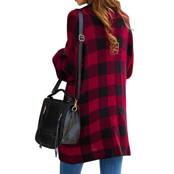 Damen Gemusterter Strickcardigan mit offenem Schnitt und langen Ärmeln EB